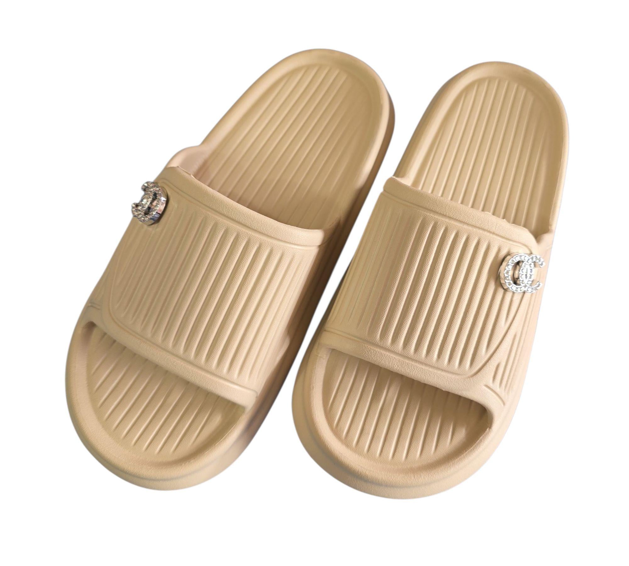 Sandalias beige de piso suaves y ligera modelo B-872 Imagen secundaria del producto