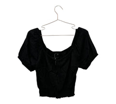 Blusa manga corta negra algodon M - Mr.Pacas