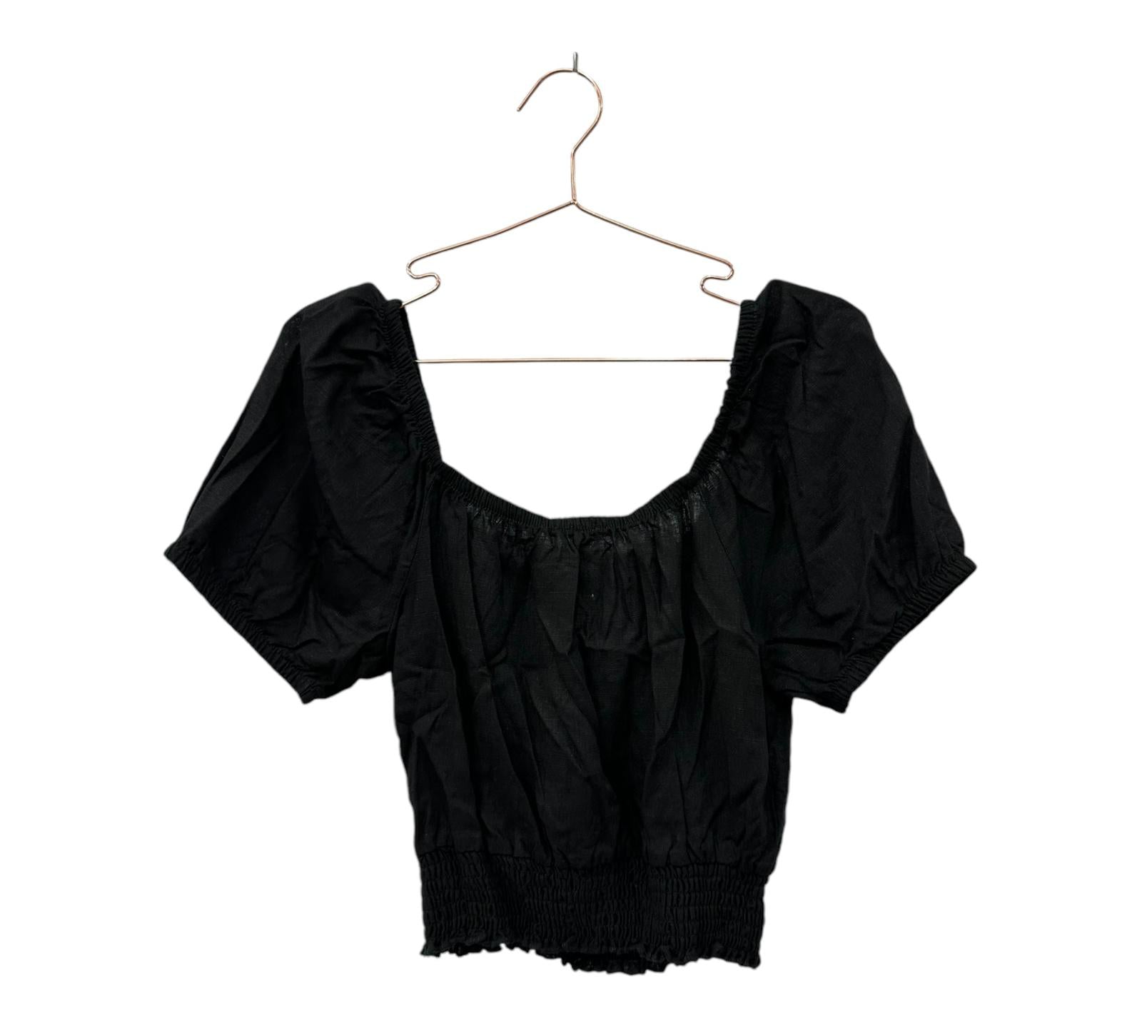 Blusa manga corta negra algodon M - Mr.Pacas