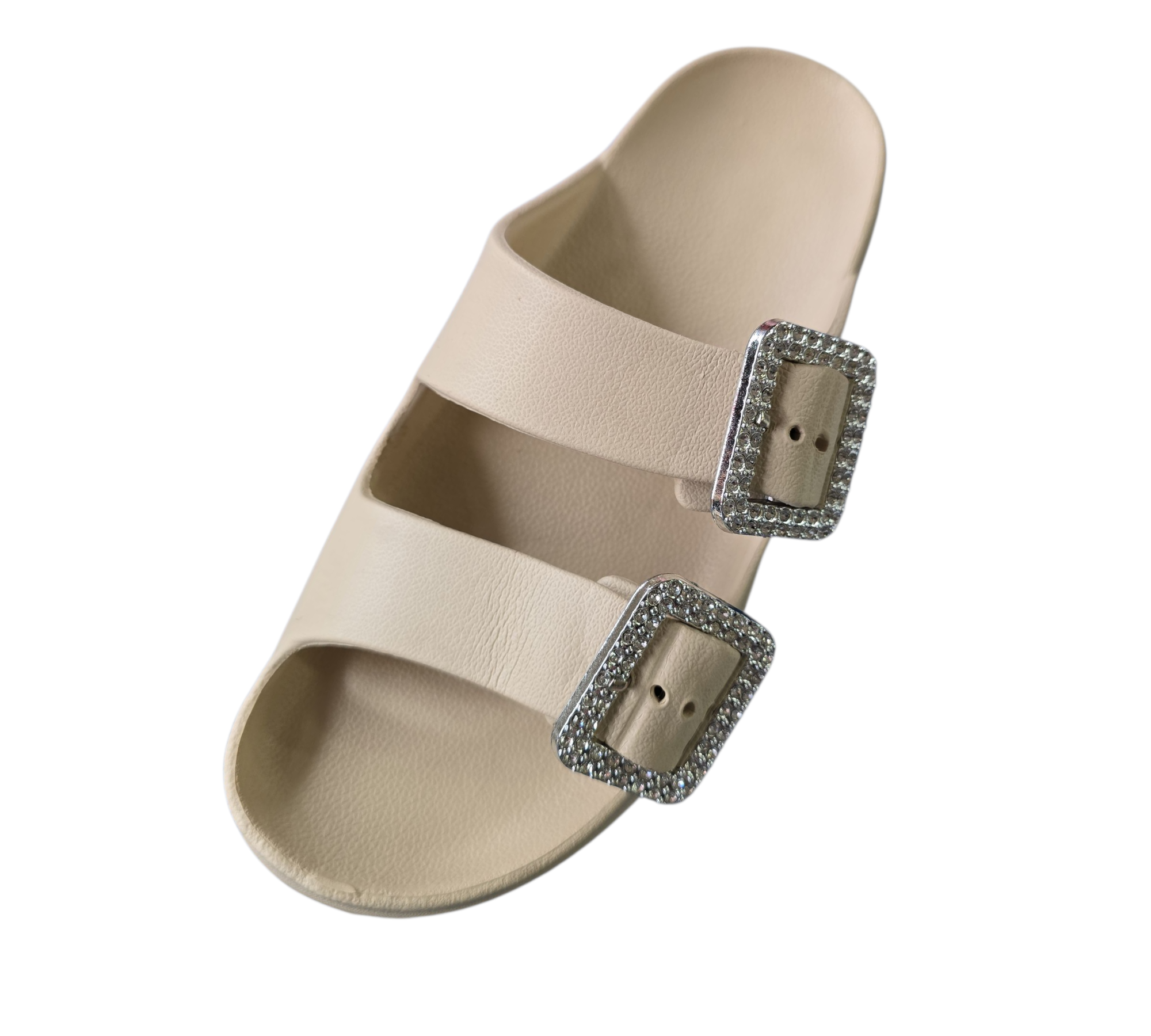 Sandalia para mujer plataforma elegante suela antideslizantes hebilla dorada y plata B-850