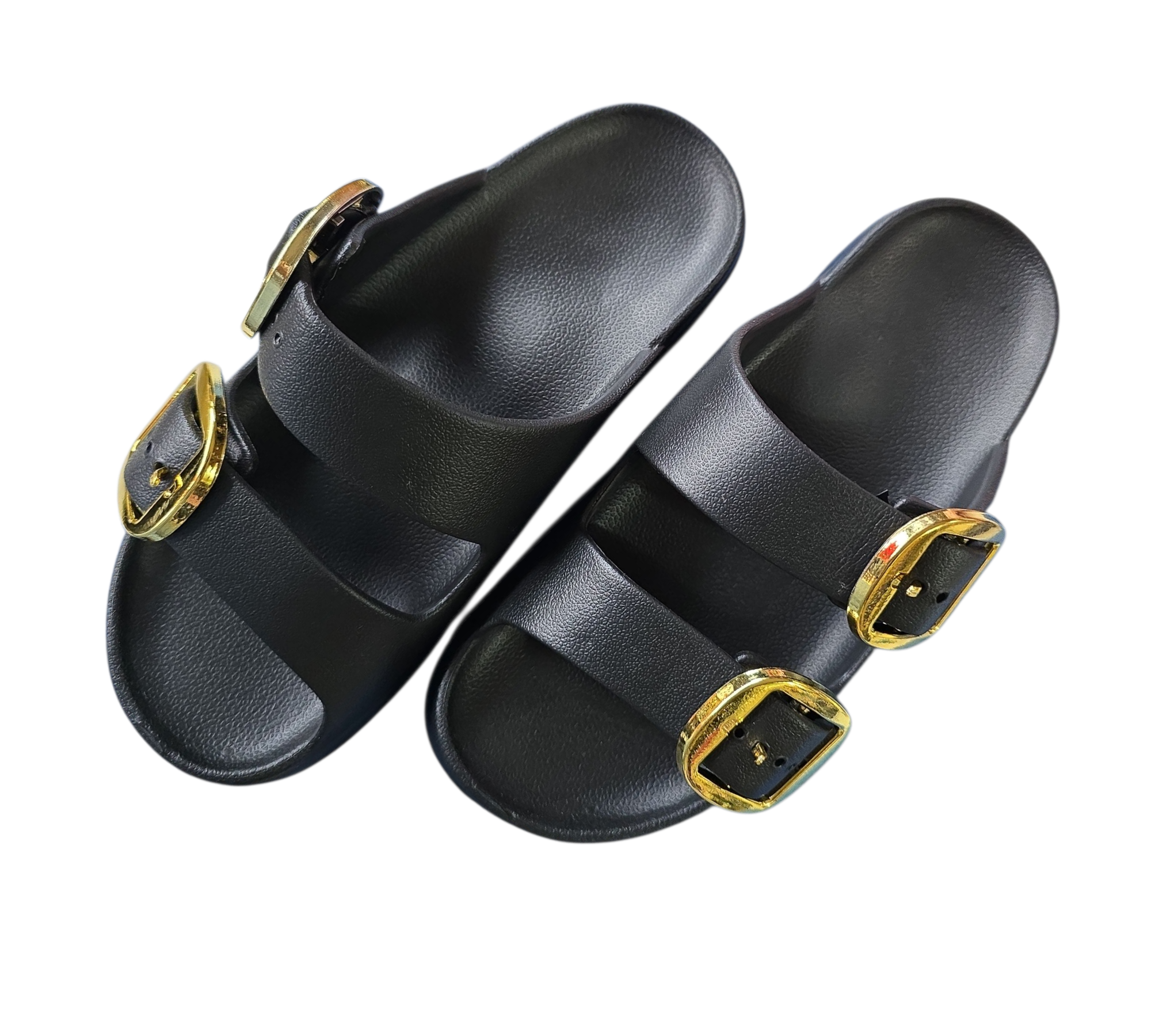 Sandalia para mujer plataforma elegante suela antideslizantes hebilla dorada y plata B-850